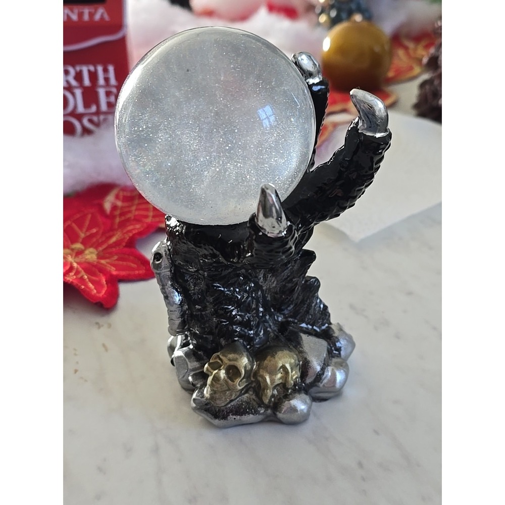 Handmade Resin Claw Snake Hand‎ With Crystal Ball Black  Decoration Gift 636